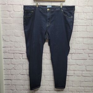 Draper James x Eloquii Howdy Denim Jeans Size 26 Tapered Leg Dark Wash Stretch‎